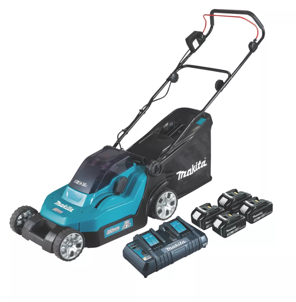 Tondeuse à gazon Sans Fil 38cm LXT Makita 36V 4 batteries Li-Ion 3,0Ah 1 Tondeuse à gazon Sans Fil 38cm LXT Makita 36V 4 batteries Li-Ion 3,0Ah